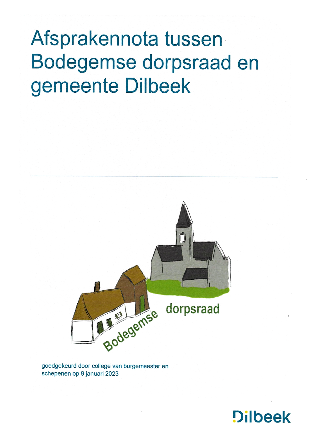 Afsprakennota tussen Bodegemse dorpsraad en gemeente Dilbeek